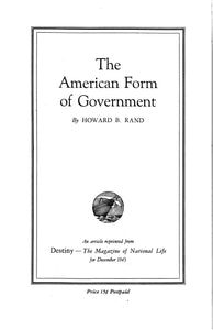 The American Form of Government, by Howard Rand (1943)