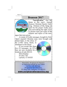 BRANSON 2017 CD MESSAGES
